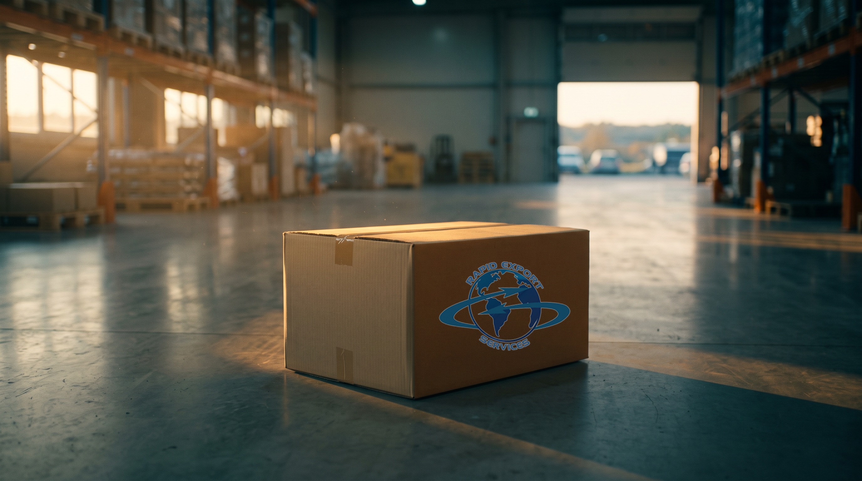 Caja de Rapid Export en la bodega